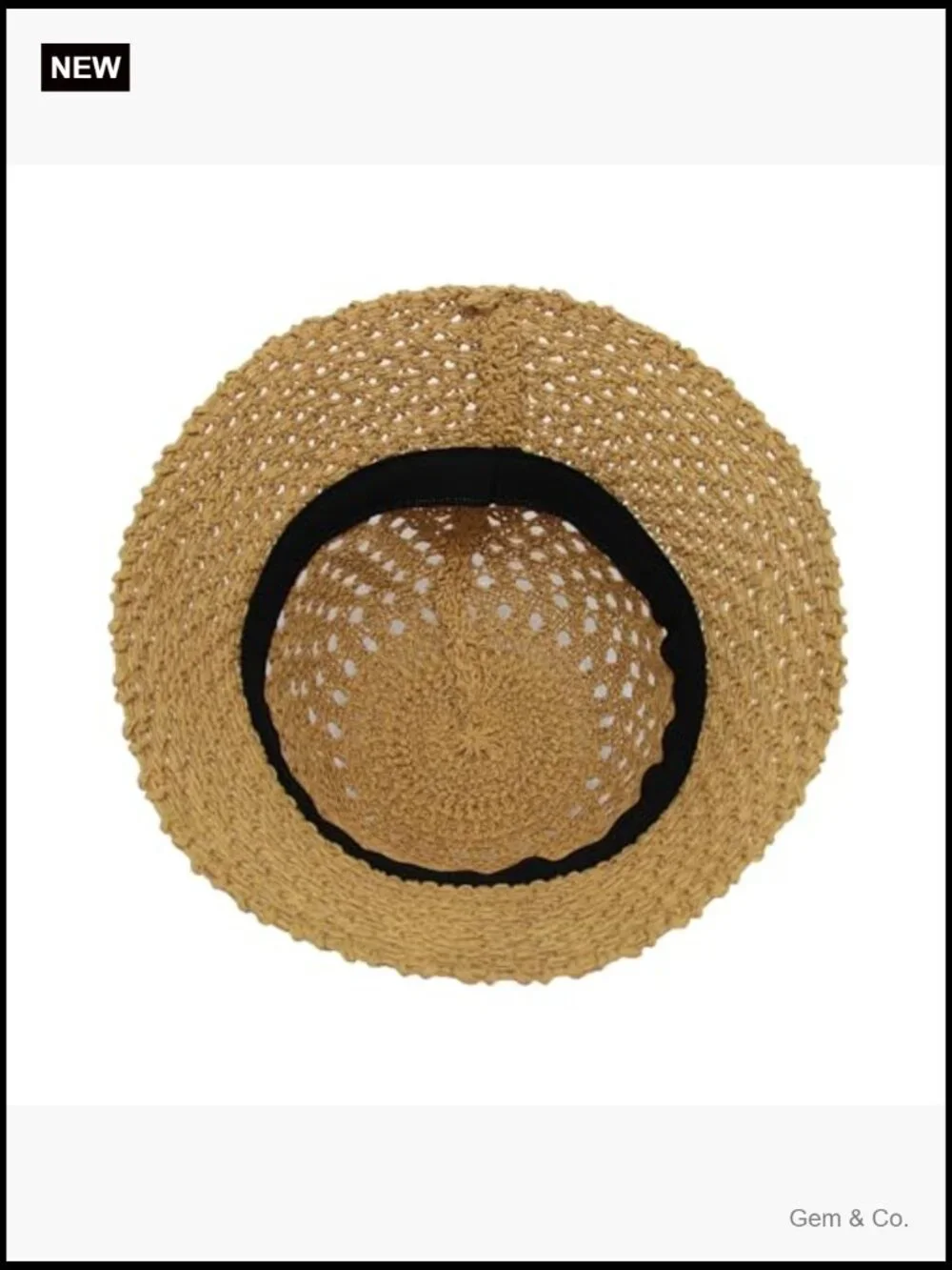 Women's Knitted Straw Bucket Hat - Packable Sun Hat for Beach Travel